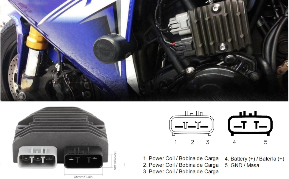 KIMISS Voltage Regulator Rectifier, Voltage Rectifier Regulator 4012941