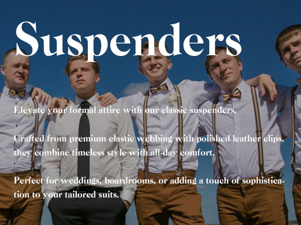 Alizeal Mens 1 Inch Suspenders with 4 Swivel Hooks & Elastic