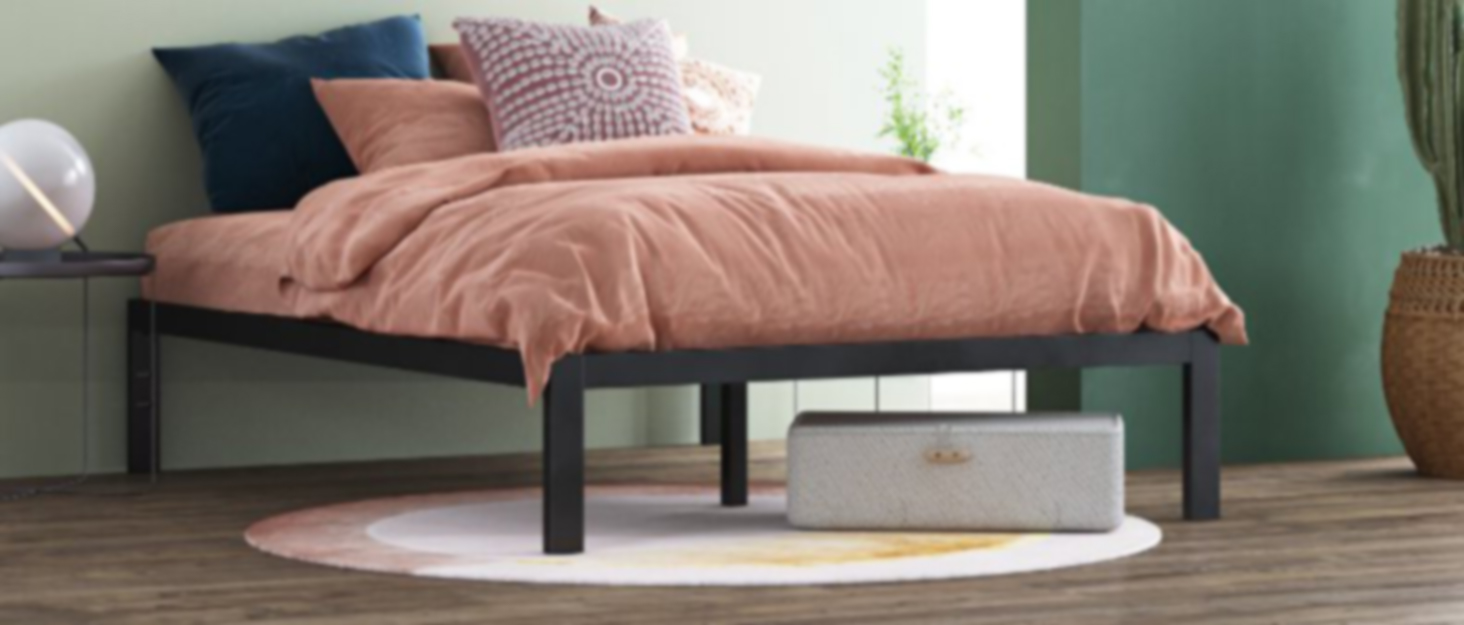 FALOIC Queen Bed Frame 16 Inch Black Metal Platform Bed