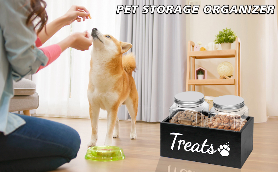 ERTIUANIO Dog Treat Container, Dog Food Storage Container