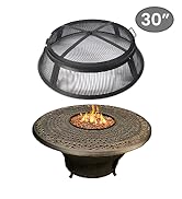 Febtech- Fire Pit Screen 30 inch Round - Heavy Duty Ember Arrester Fire Pit Spark Screen Steel Me...
