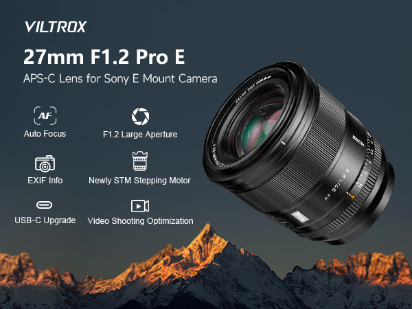VILTROX 27mm f1.2 Eマウント Viltrox AF 27mm F1.2 Pro APS-C Lens for Sony E-Mount