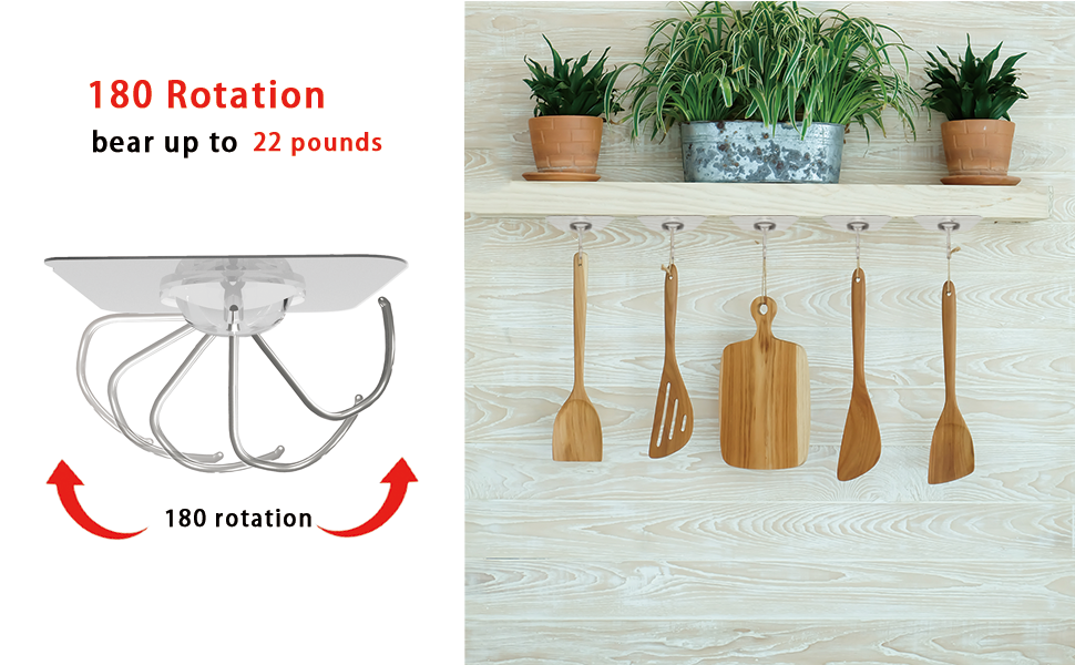 Latoxcaa Heavy Duty Adhesive Wall Hooks Strong & Transparent, Hold up to 22lb