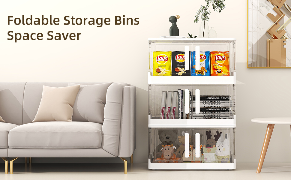 Storage Bins with Lids, 21 Gal Collapsible Storage Bins