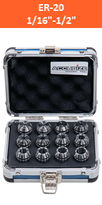Accusize Industrial Tools 12-Pc ER-20 Collet Set
