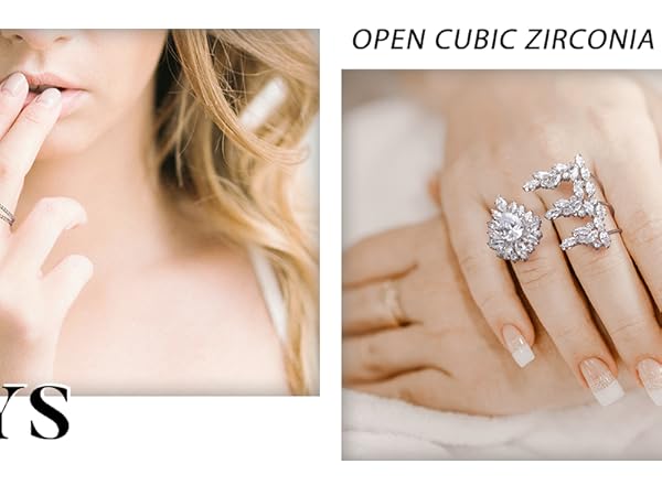 Amazon.com: Mytys Adjustable Two Finger Rings for Women