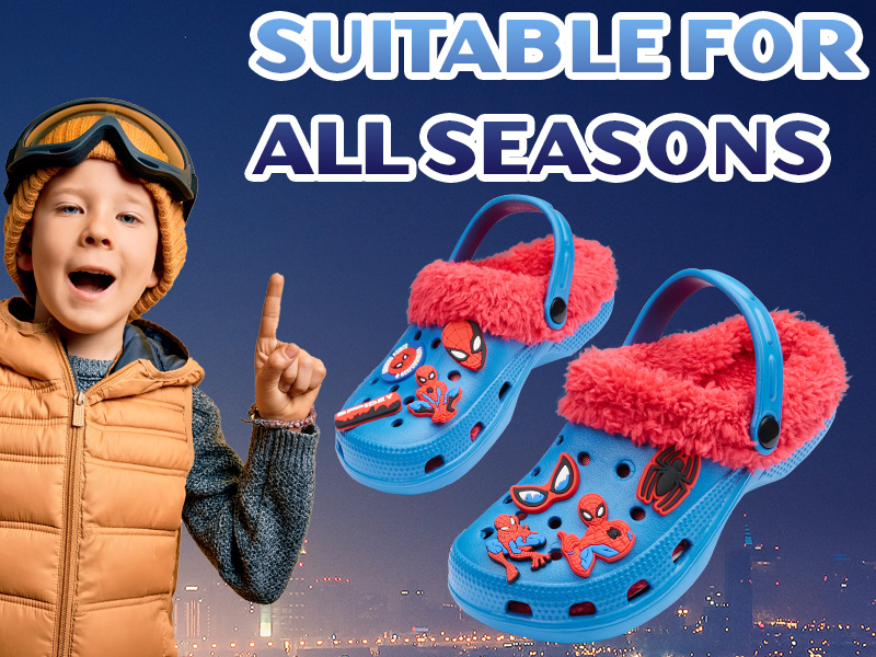 Marvel Spiderman Boys Winter Clogs, Fleece Lined Clogs Garden Shoes - Gifts for Boys 14 Marvel Spiderman Boys Winter Clogs