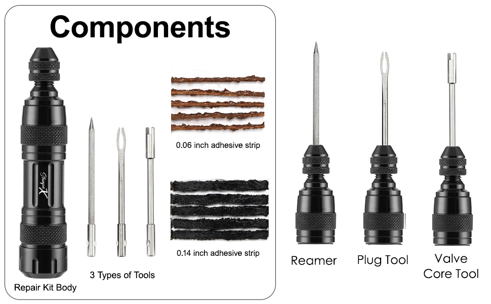 Bicycle Tubeless Tire Repair Kit Mountain Bike Flat Fix Tools Sealant Plugs CO2 Inflator Emergency