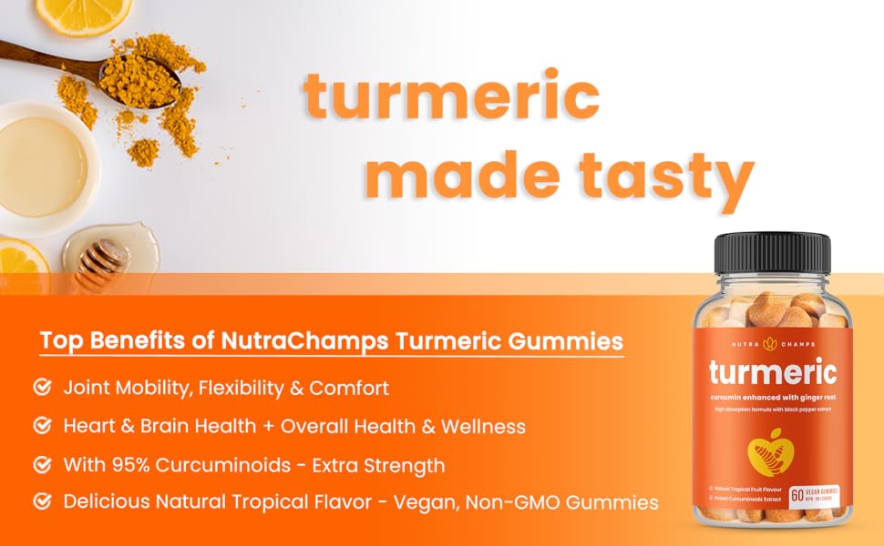 (2 Pack) Turmeric Gummies with Black Pepper and Ginger for Adults - Best Turmeric Gummies With Black Pepper