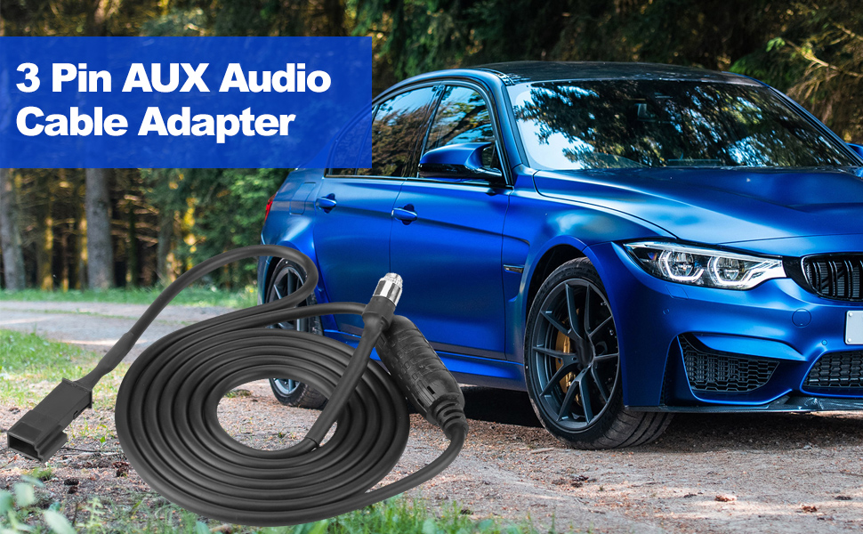 Keenso 3 Pin AUX Audio Cable Adapter, Car Auxiliary Input Adapter for