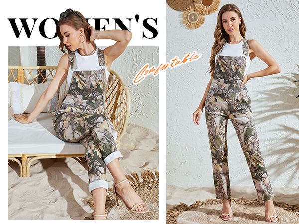 Amazon.com: Yuanbang Camo Jumpsuit for Women Camouflage Bibs