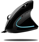 Adesso iMouse E1 - Vertical Ergonomic Illuminated Mouse - Optical - Cable - Glossy Black - USB - ...