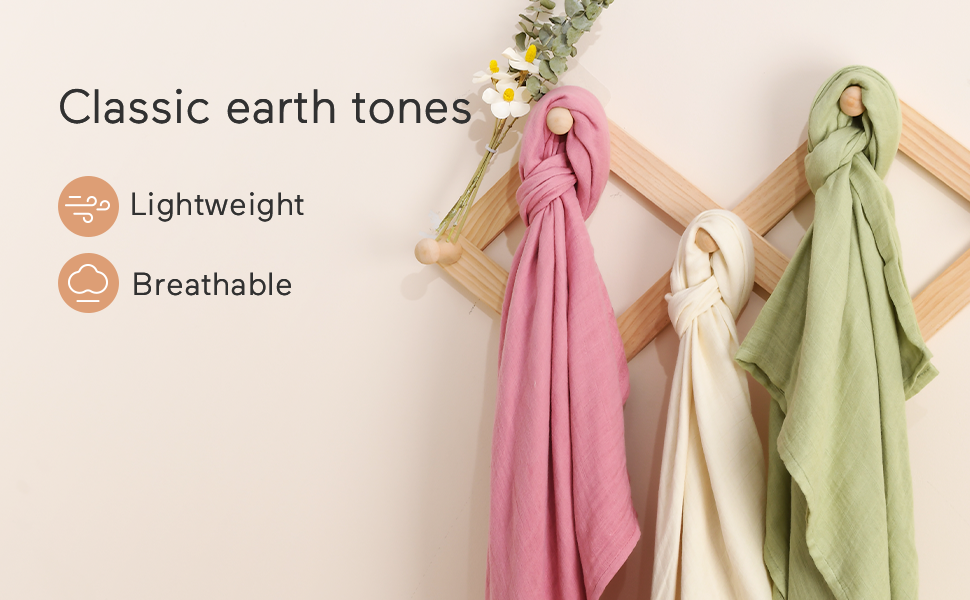 Momcozy Muslin Swaddle Blankets, 4 Pack Ultra Soft Neutral