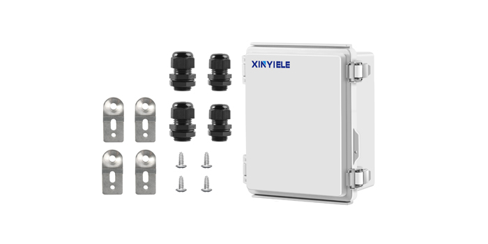 Waterproof Outdoor Project ABS Plastic Junction Box IP67 Weatherproof Dustproof Enclosure with Hinged Cover, Mounting Plate,Wall Brackets for Power Project (8.7"X6.7"X4.5")