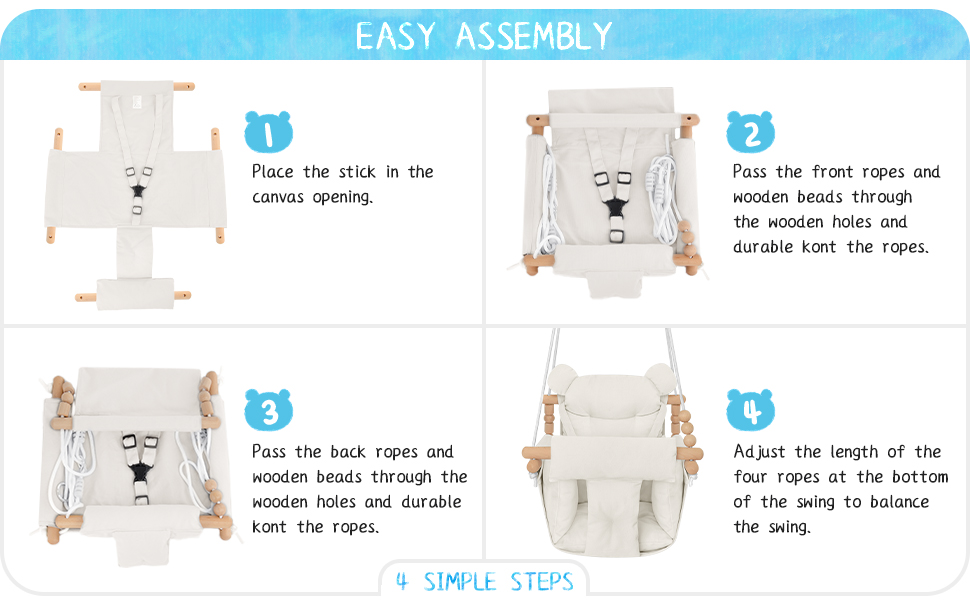 portable baby wooden swing