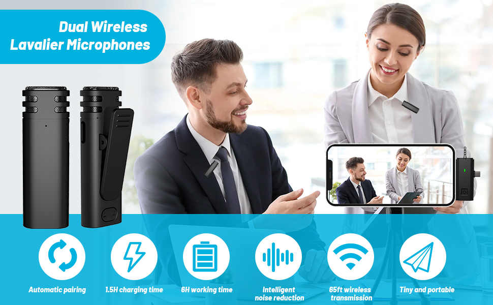 Wireless Lavalier Microphone for iPhone