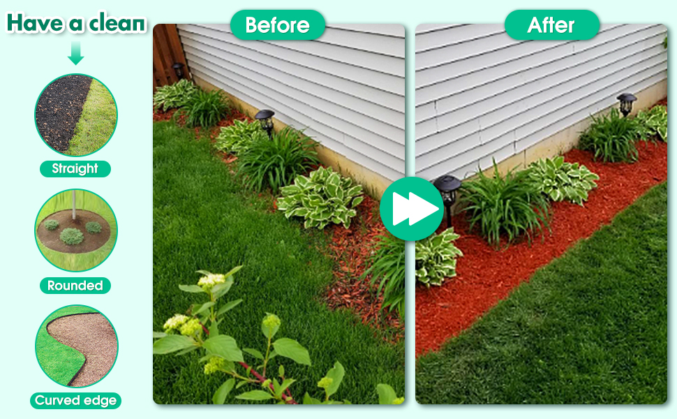 Saw Tooth Edger Lawn Tool, Half Moon Manual Lawn Edger