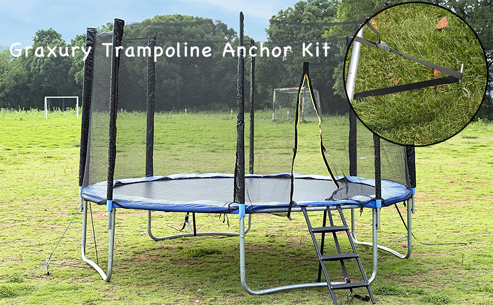 Graxury 4Packs Heavy Duty Trampoline Anchor Kit Corkscrew Shape Rust