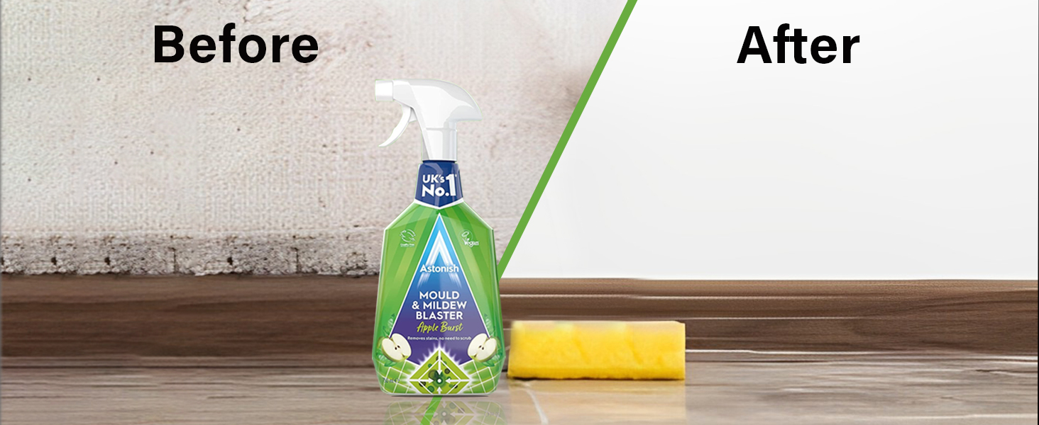 Astonish Mould and Mildew Remover Spray for Grout Cleaner, Mold Remover