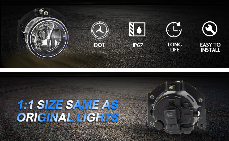 SPIEGEER Fog Lights Assembly for 2010 2011 2012 2013 2014