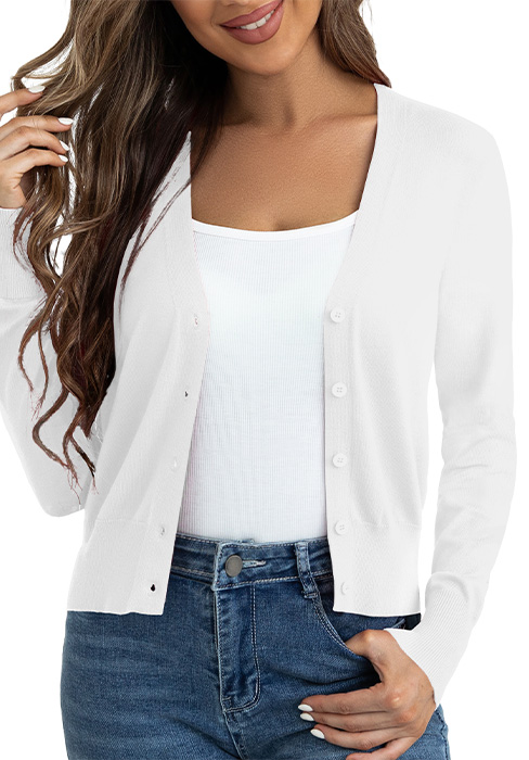 white cardigan for women
