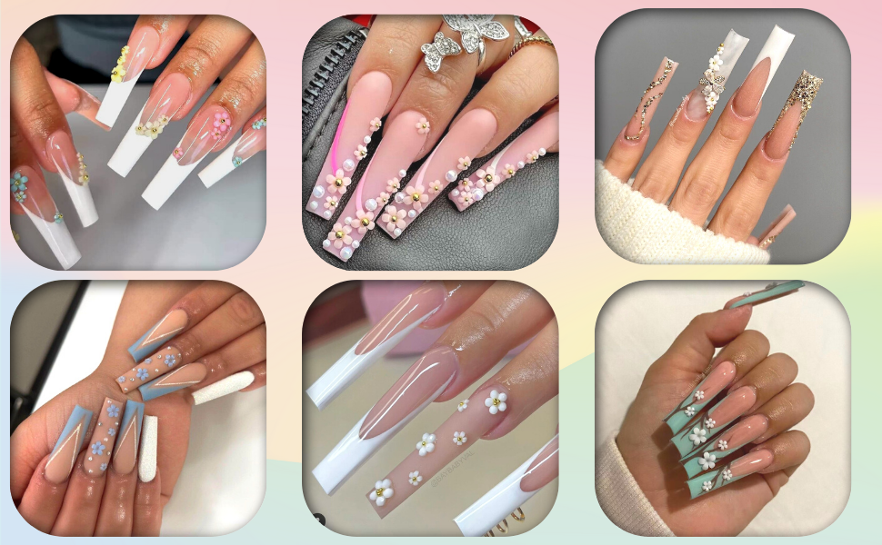 flower nail charms idea