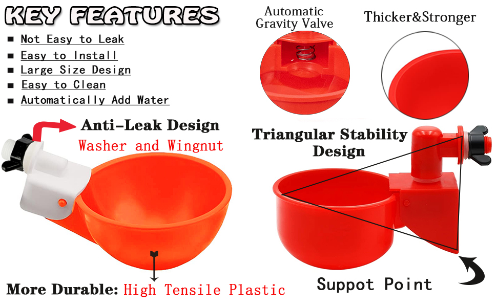 12 Pack Large Chicken Water Cups,Automatic Chicken Waterer