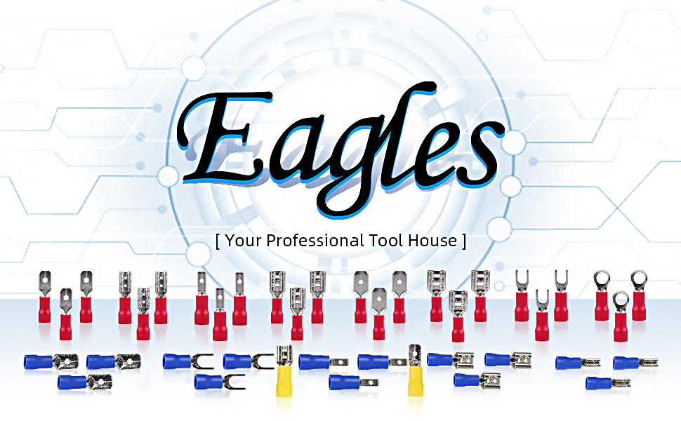 Eagles Cable Terminals,Crimp Electrical Connectors Insulated Spade Set