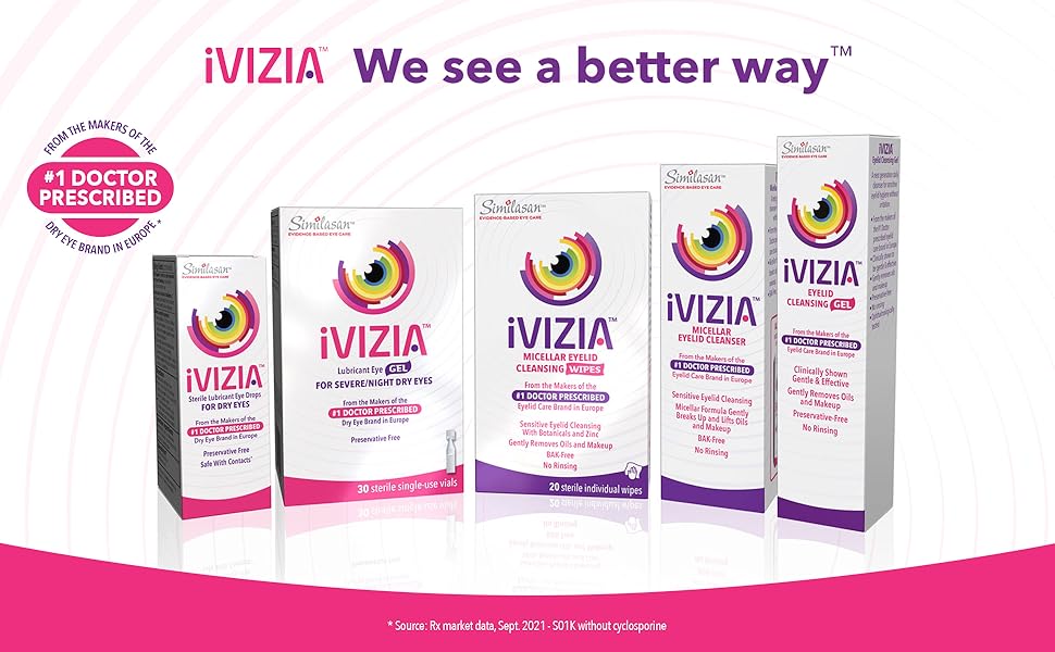 iVIZIA Sterile Lubricant Eye Drops for Dry Eyes, PreservativeFree