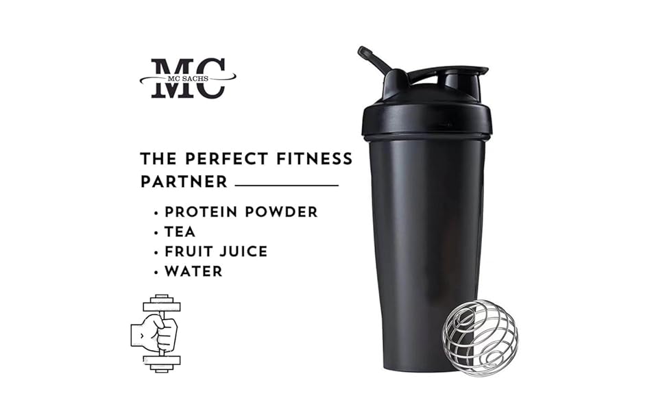 Mc Sachs Protein Shaker Bottle 28 Oz Premium Quality Blender, Perfect for Gym Use