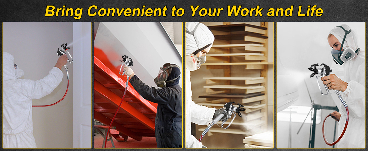 Airless Paint Sprayer Gun with 517 Spray Tip and Tip Guard