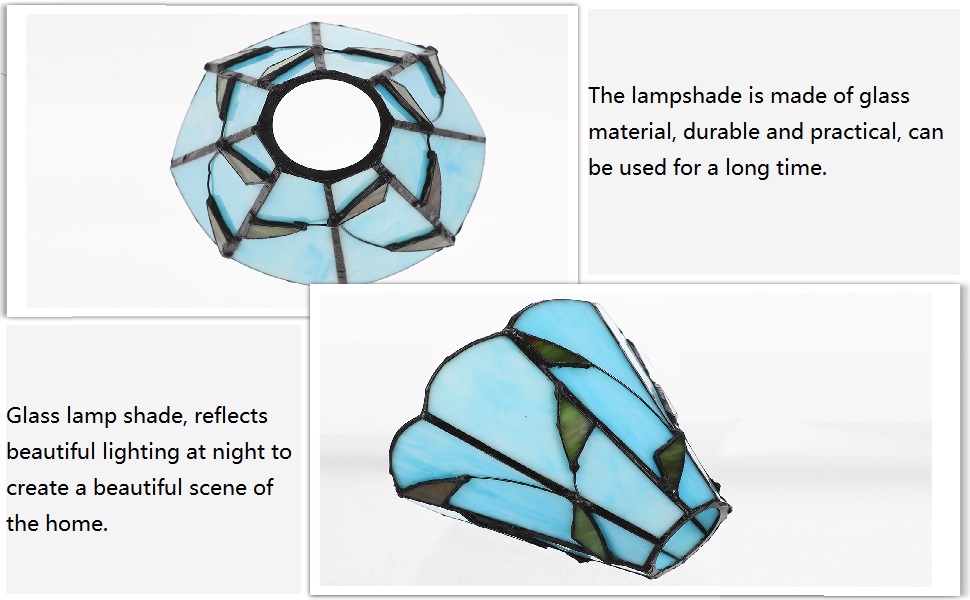 Uonlytech Lamp Shade Lampshade Glass Pendant Light Victorian Shade