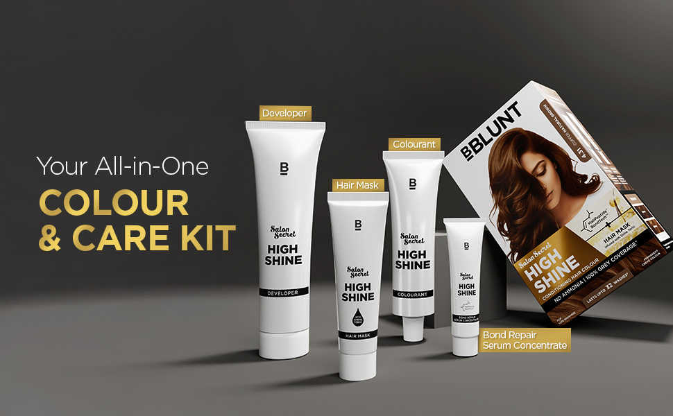 BBLUNT Salon Secret High Shine Conditioning Hair Colour to reduce breakage Coffee Natural Brown 4.31