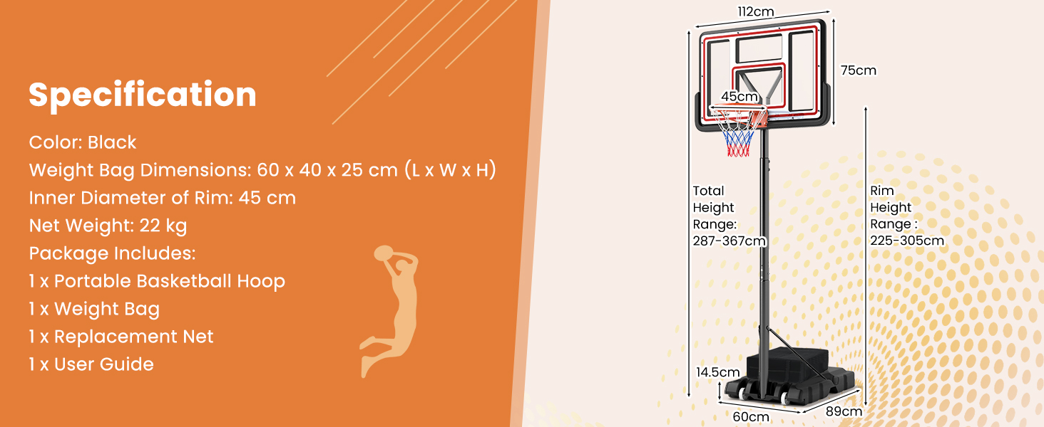 Costway Portable Basketball Hoop