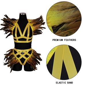 Harness Bra Set+Orange yellow