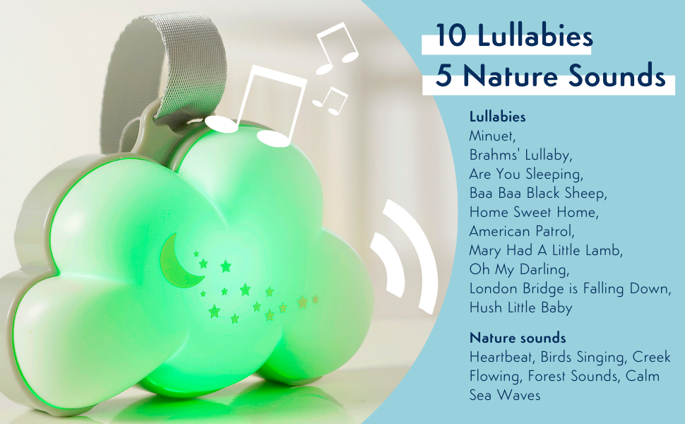 Purflo Dream Cloud Musical Lullaby Night Light Colour Changing Baby