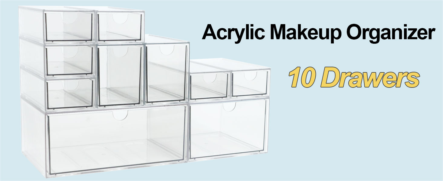 10 Drawers Clear Storage Organizer