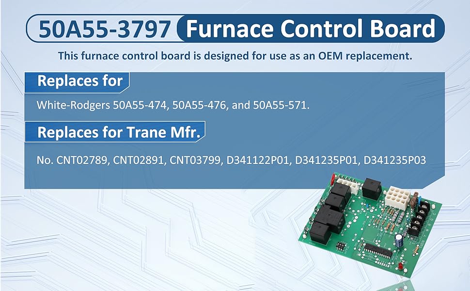 Virego 50A553797 Furnace Control Board, Replacement for