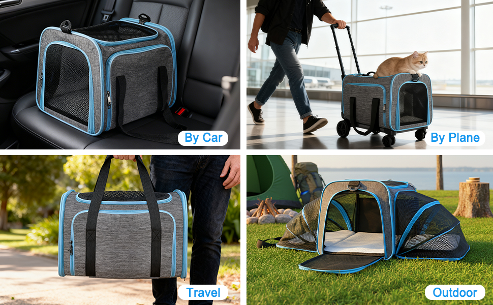 Pet Carrier with Wheels Up to 33 lbs