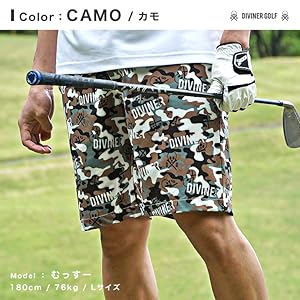 Amazon | [DIVINER GOLF] ハーフパンツ メンズ カモ柄 ゴルフ