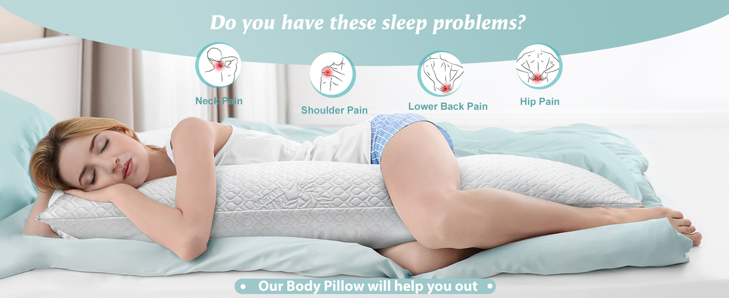 Rainmr Firm Body Pillow 1.5cm Cubies Memory Foam Pain