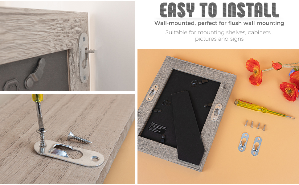 AUEAR, Metal Keyhole Hanger Picture Frame Mirror Hanging