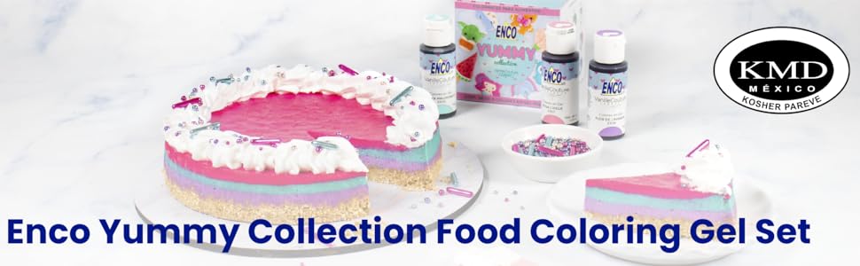 Amazon.com : ENCO Yummy Collection 9 Food Coloring Gel Set 1.41 oz each