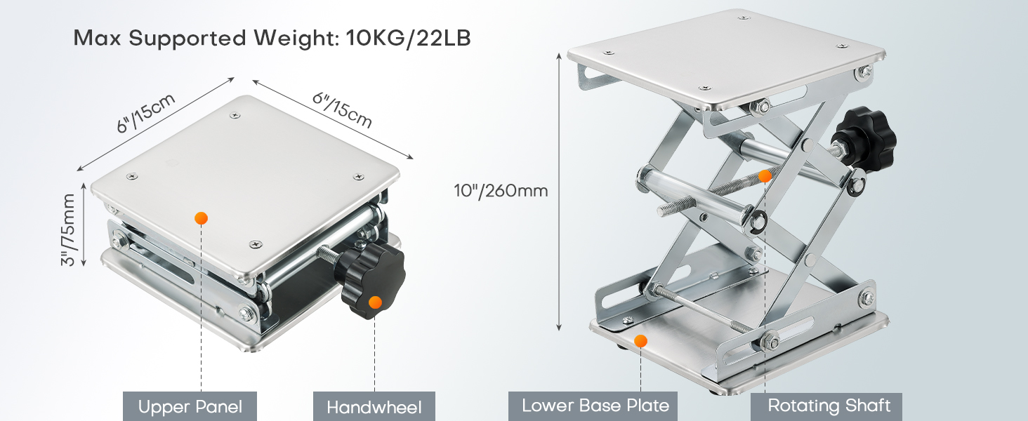 Stainless Steel Lab Jack Scissor Stand Platform