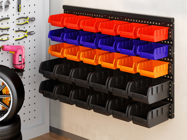 Amazon.com: MULSAME Wall Mounted Storage Bins Parts Rack 4