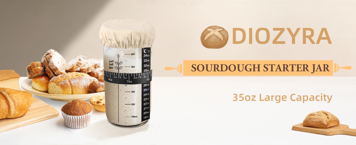 Sourdough Starter Jar Kit with Thermometer