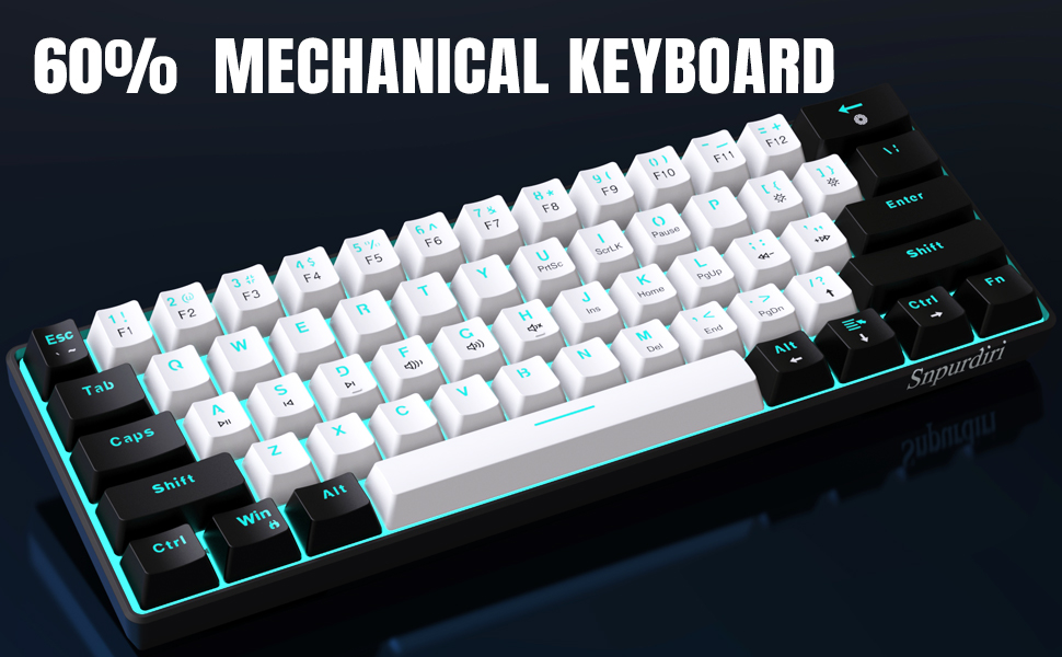 Snpurdiri 60% kabelgebundene mechanische Gaming-Tastatur