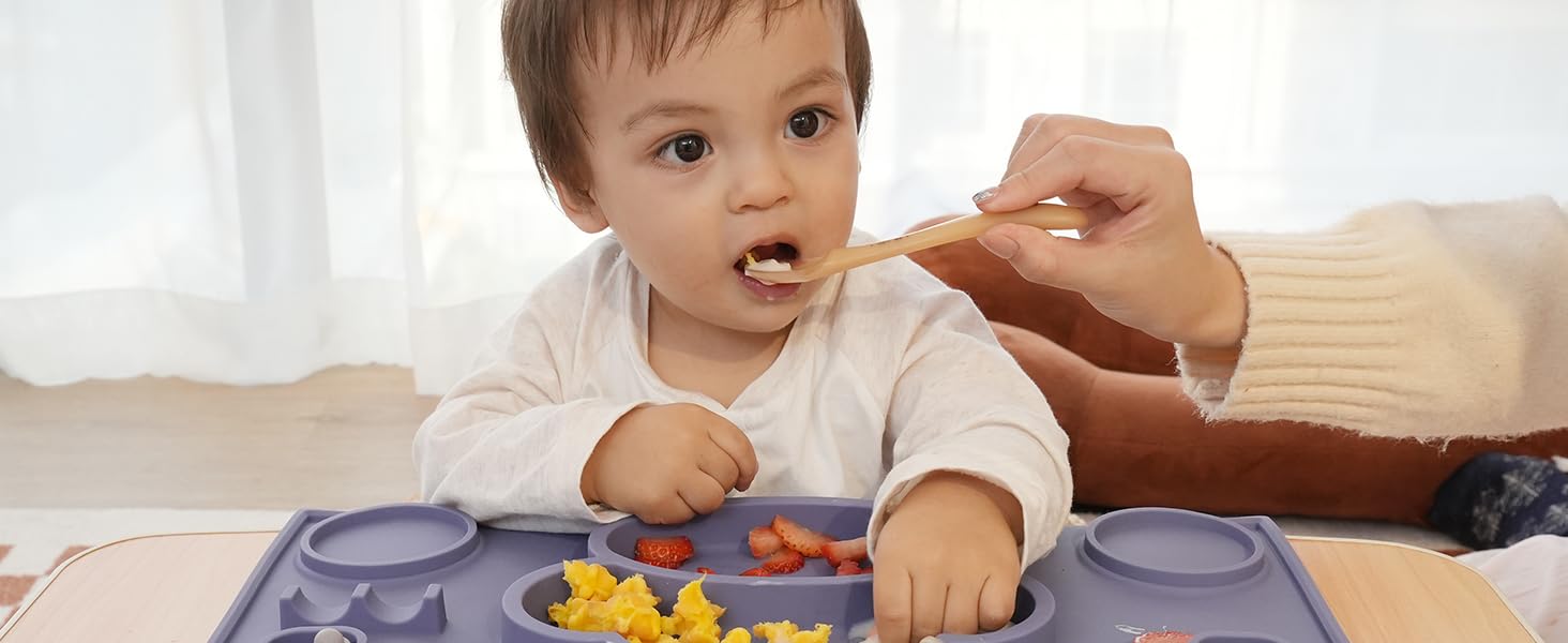Silicone Placemats for Toddlers, Hitseon Reusable Food Grade Silicone Toddler