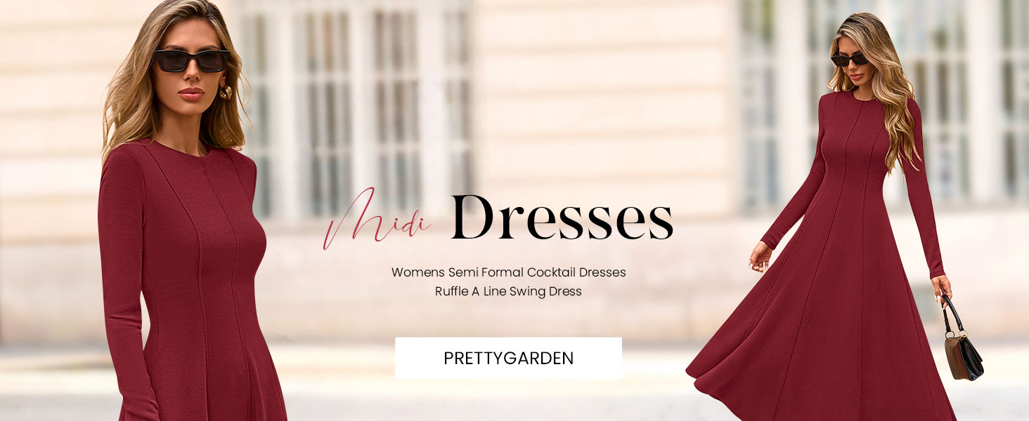 fit and flare dress for women, long sleeve dress for women wedding guest, flowy dresses