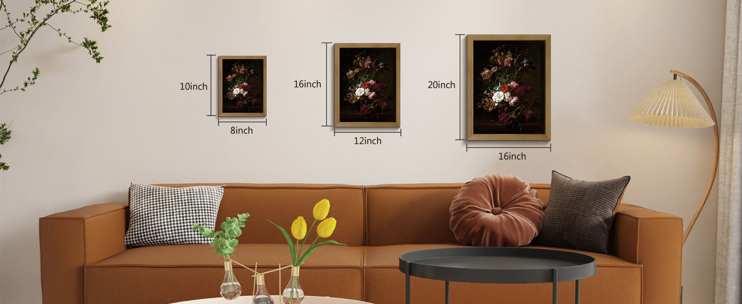 Black Dark Red and White Floral Picture